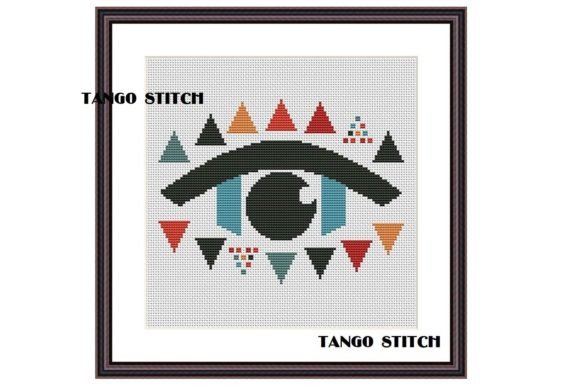 Abstract Eye Easy Cross Stitch Pattern: Integrating Geometric Design into Your Creative Workflow
