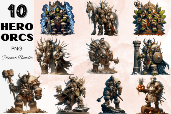 Evaluating the Epic Orc Warriors Clipart Set for Professional Design