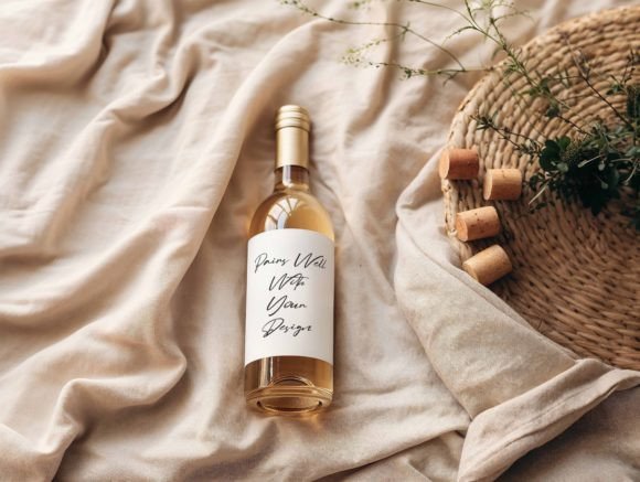 Evaluating Wine Bottle Label Mockup No 3 for Professional Design Presentation