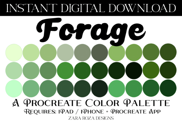 Forage Procreate Color Palette: Elevating Digital Art with 30 Curated Swatches