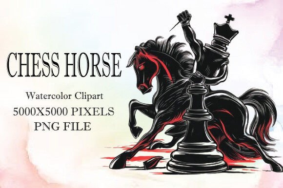 Integrating Chess Horse Watercolor Clipart 13 into Modern Creative and Commercial Projects