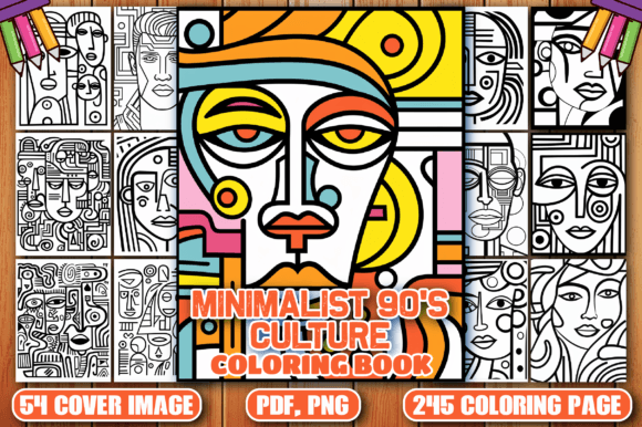 Minimalist 90s Culture Coloring Pages: A Digital Nostalgia Toolkit for Adults