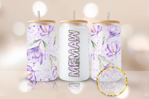 Mothers Day Memaw Libbey Glass Wrap PNG Guide