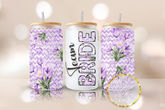 Team Bride Glitter Libbey Glass Wrap PNG Guide
